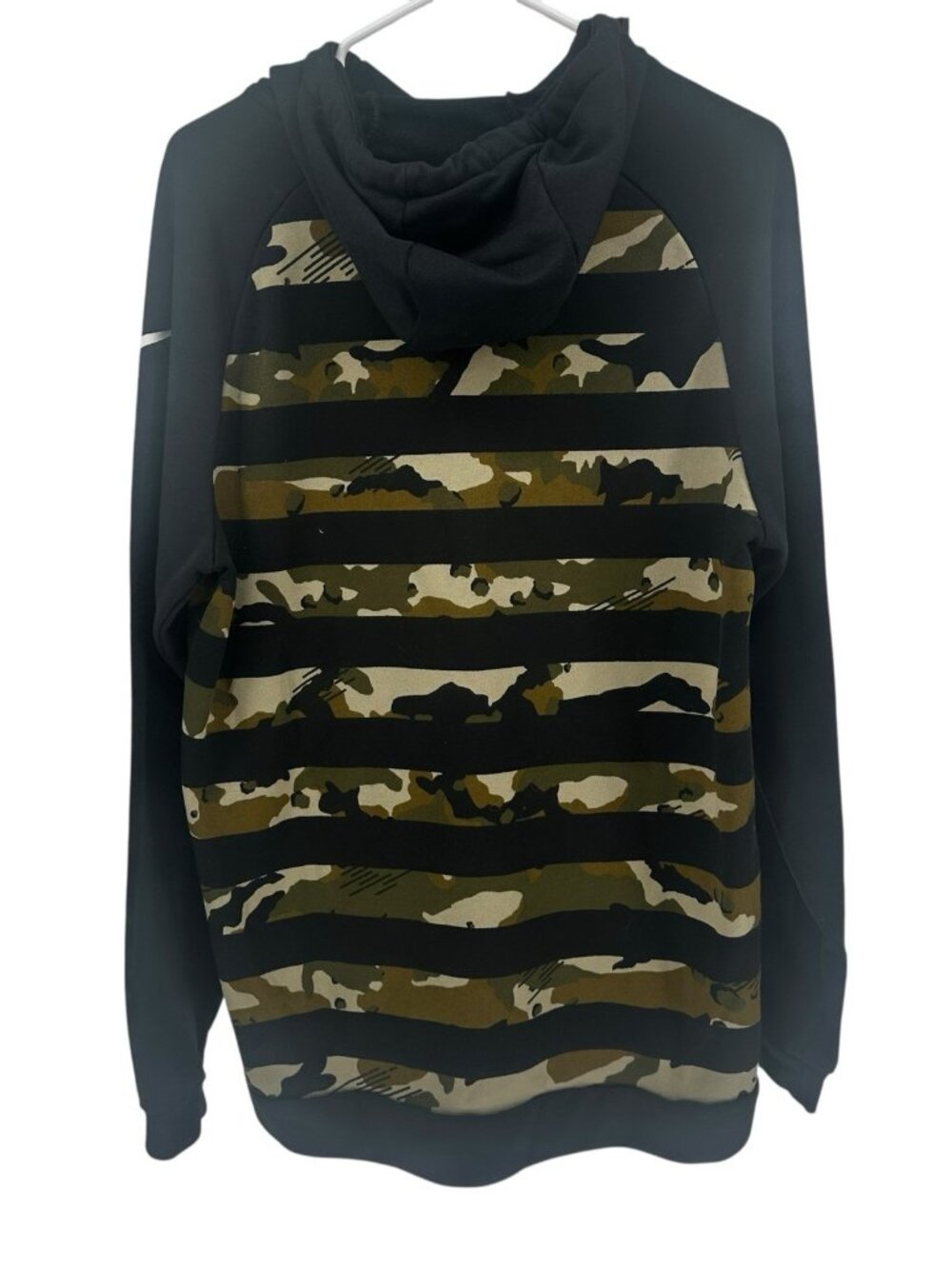 NIKE DRIFIT Mens Black & Camo‎ Pullover Hoodie Long Sleeve Sweatshirt Size L - Picture 5 of 10